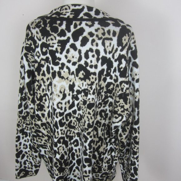 New Belldini Animal Print Moto Zip Front Cardigan Sweater Women's 2X - Picture 4 of 6